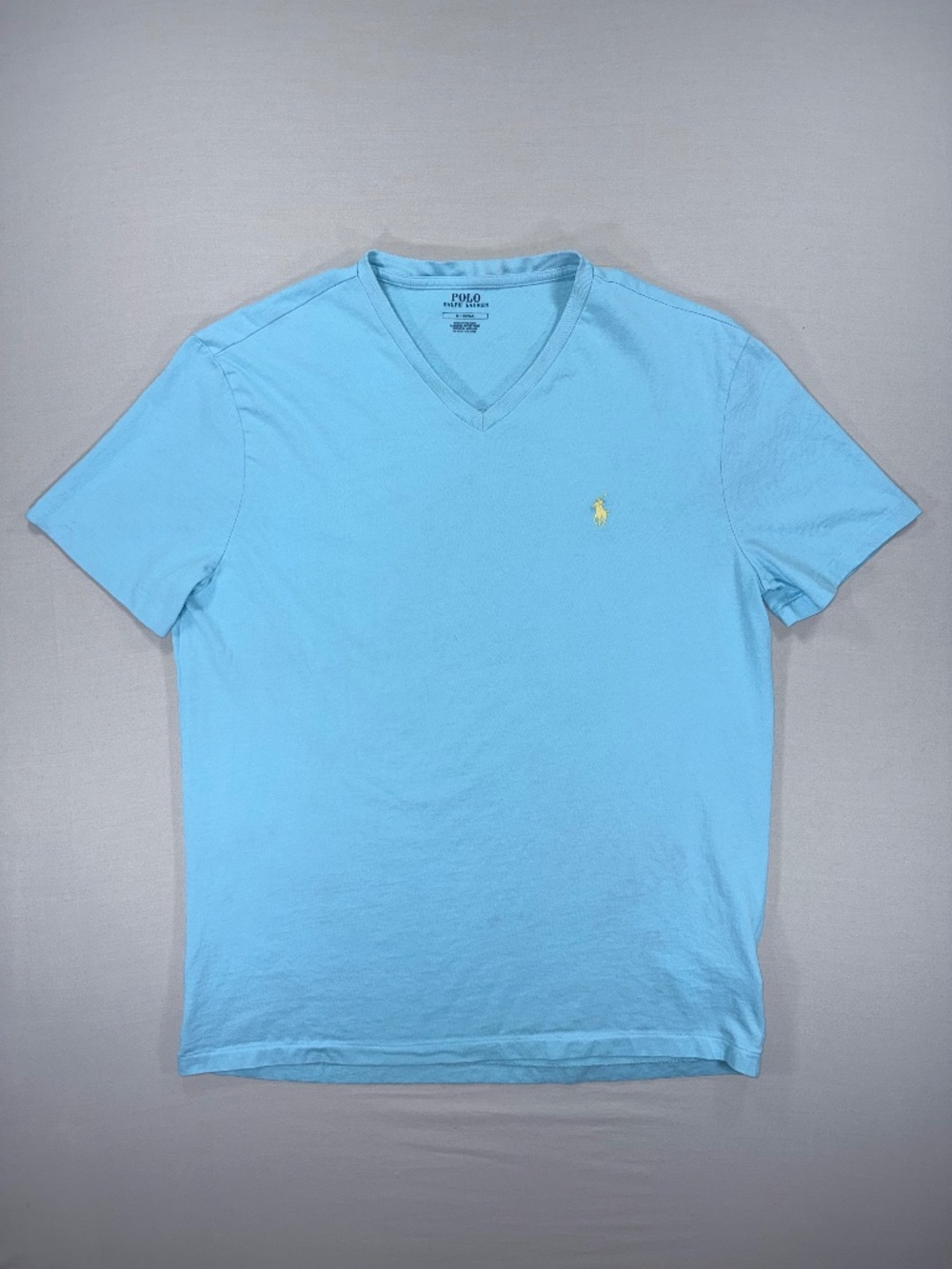 Polo Ralph Lauren Men's Classic Fit V-Neck T-Shirt Aqua Blue Size M